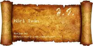 Hörl Iván névjegykártya